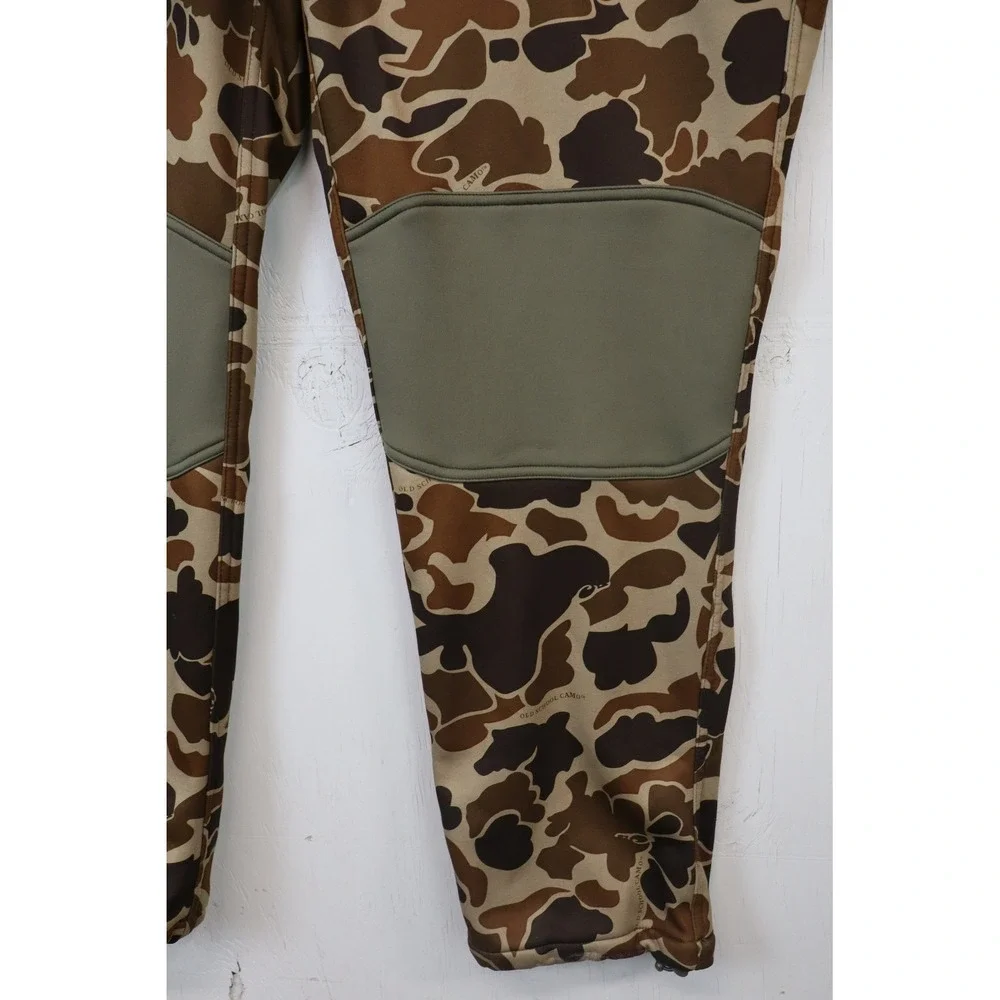Mens Drake Waterfowl Old School Camo Pants Size 3XL Brown Green